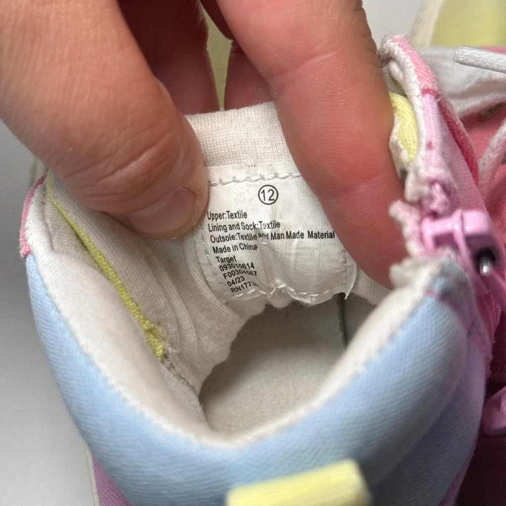 Cat & Jack Toddler Girls Nabi Colorblock Lace Up Zip Sneakers Pastel Size 12